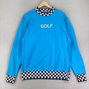 Golf Wang‎ x Tyler The Creator Sweater Small Blue Taxi Cab Checkered Crewneck
